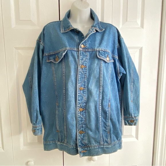 Vintage 90s Daniel Hechter Paris Oversized Denim Jacket Size L - Longline - Picture 16 of 16